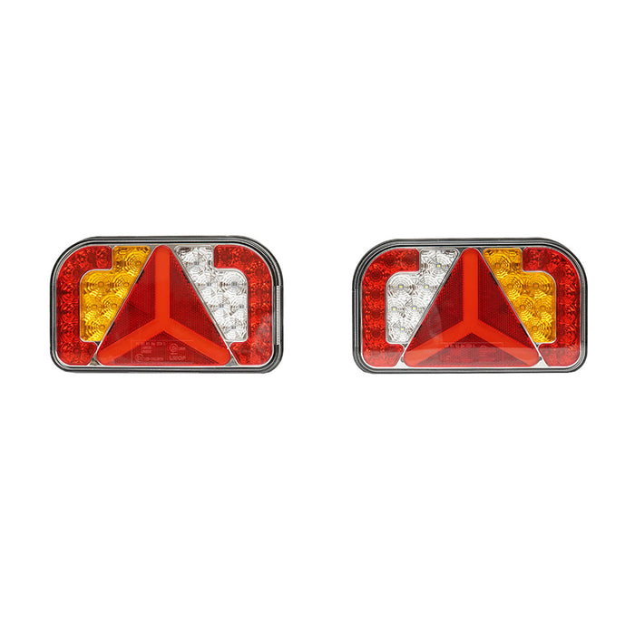 Set di lampade posteriori LED per rimorchio, 12-24V, 235x140x38 mm, Breckner Germany