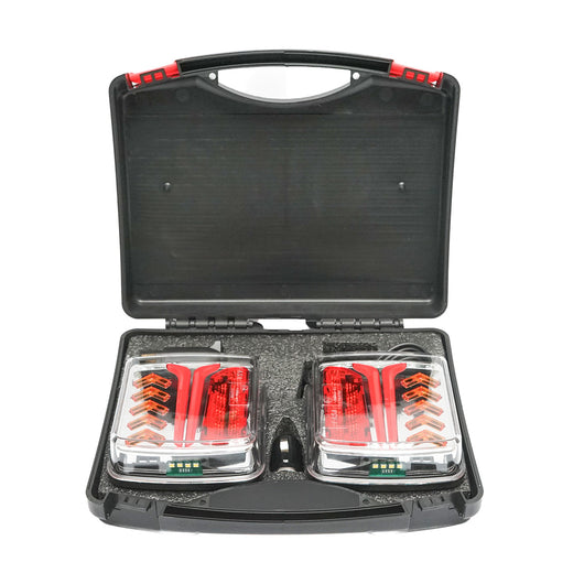 Set di lampade posteriori LED per rimorchio, 12-24V, con magnete e controllo wireless, batteria 3.7V/2000mAh, IP65, Breckner Germany.