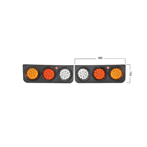 Set di lampade posteriori per camion con LED, 480x150 mm, 12/24V, Breckner Germany
