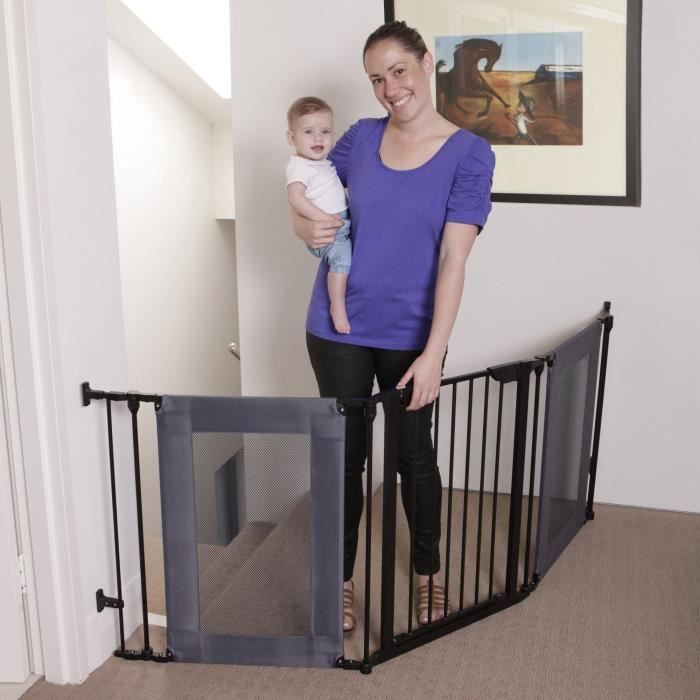 Barriera di sicurezza - DREAMBABY - DENVER - 3 pannelli - 85,5-200 x 74 cm - Bidirezionale - Nera