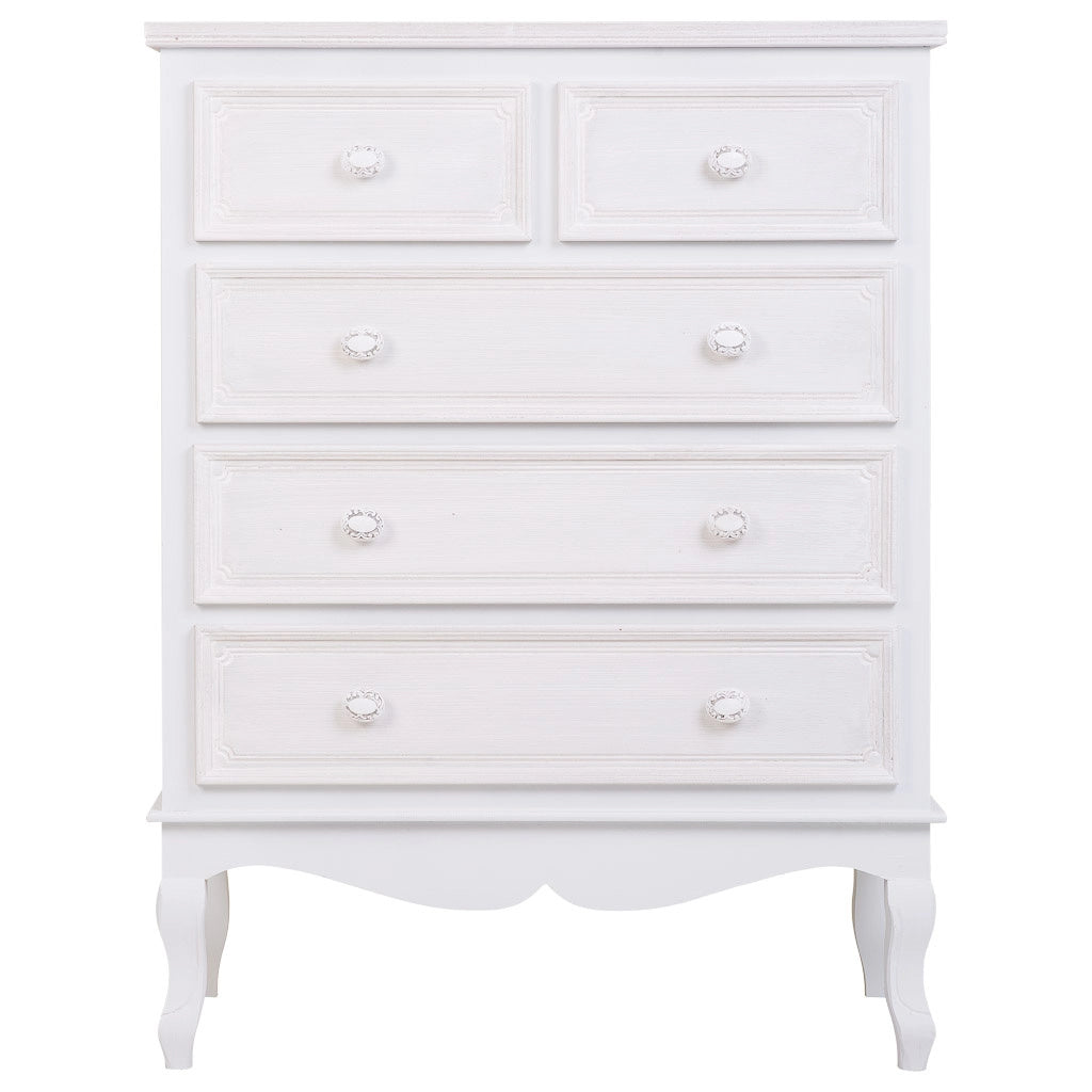 Cassettiera in legno bianco 80x40x105