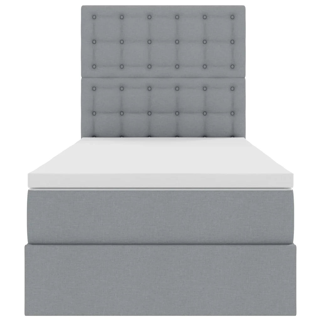 Letto con contenitore e materasso Grigio chiaro 100 x 200 cm