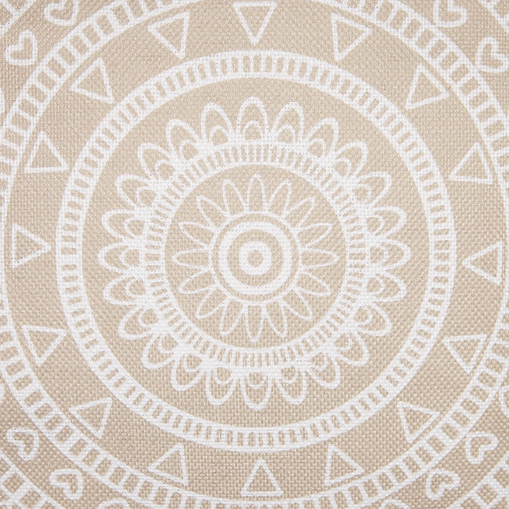 Set di 2 cuscini in poliestere beige e bianco con nappe 45 x 45 cm camera da letto soggiorno