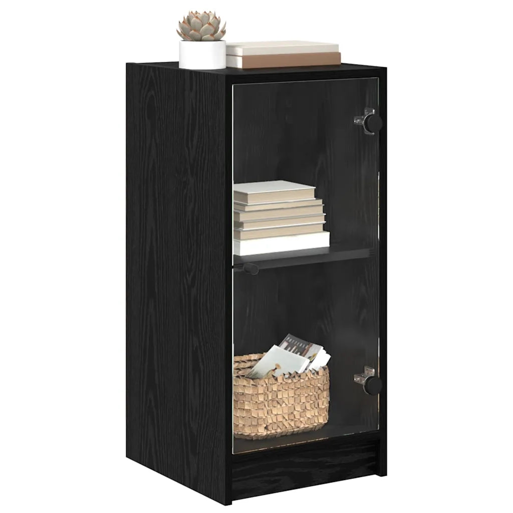 Credenza | Madia | Buffet da pranzo | Armadio da pranzo Rovere nero 35 x 37 x 76 cm Legno multistrato