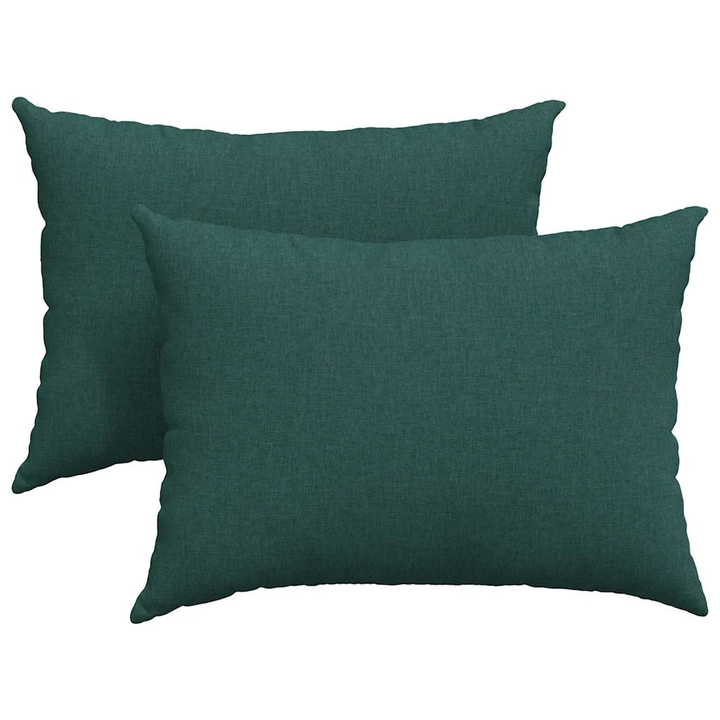 Cuscini da Divano 2 pz-Set di 2 Cuscini per Sofa Verde Scuro 70 x 50 cm Tessuto