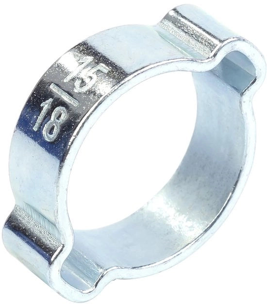 Set di Clip O Doppio Orecchio - Slang- e Buisklemmen - Clip Galvanizzate - 80 Pezzi - Adatto per Slang e Tubi - 5-18mm - Clip Robuste e Resistenti