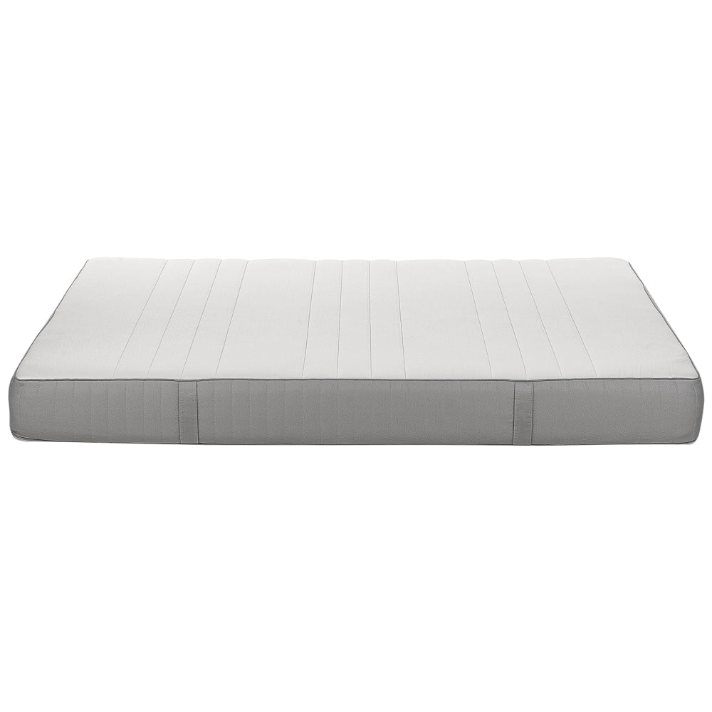 Materasso EU Medio 180 x 200 cm Bianco Grigio Schiuma Imbottitura Poliestere Sfoderabile
