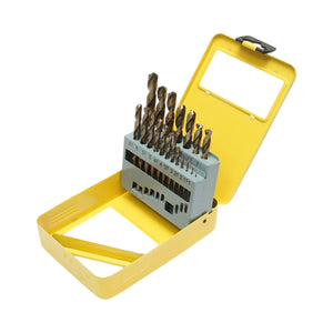 Set di punte elicoidali HSS Crownman da 25 pezzi da 1-10 mm con gambo cilindrico per metallo