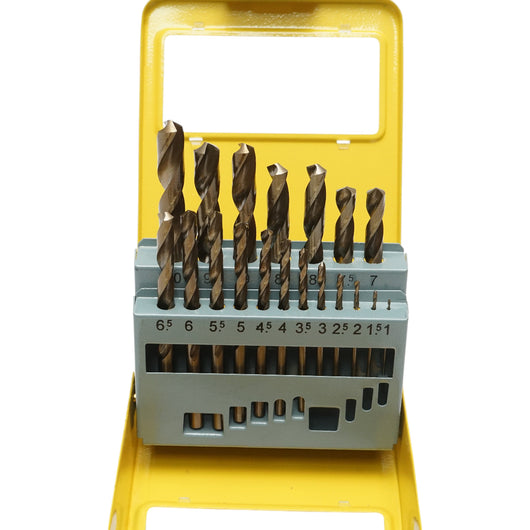 Set di punte elicoidali HSS Crownman da 25 pezzi da 1-10 mm con gambo cilindrico per metallo