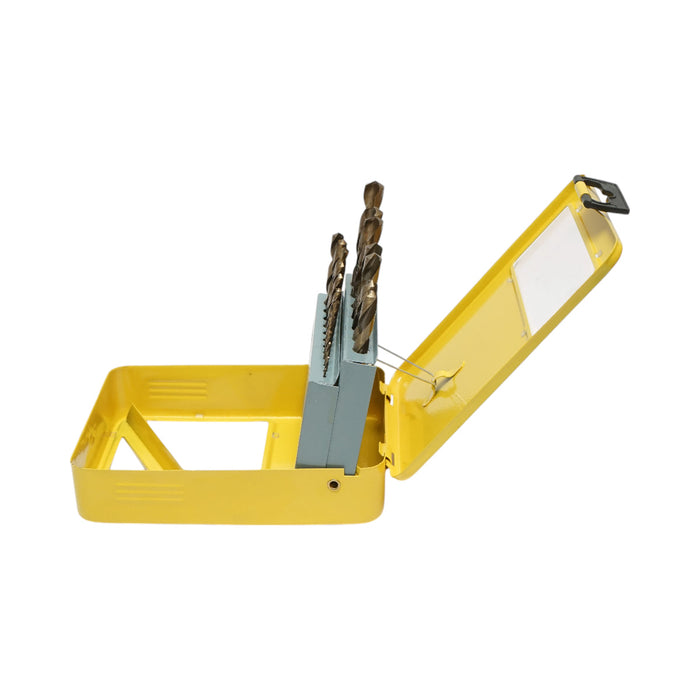 Set di punte elicoidali HSS Crownman da 25 pezzi da 1-10 mm con gambo cilindrico per metallo