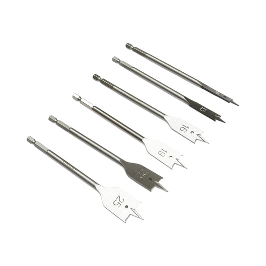 Set di punte piatte Crownman da 6 pezzi da 10-25 mm per legno