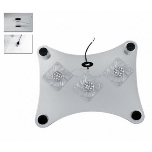 Base Stand universale per notebook - Dotato di 3 ventole di raffreddamento luminose da 14cm. - Usb