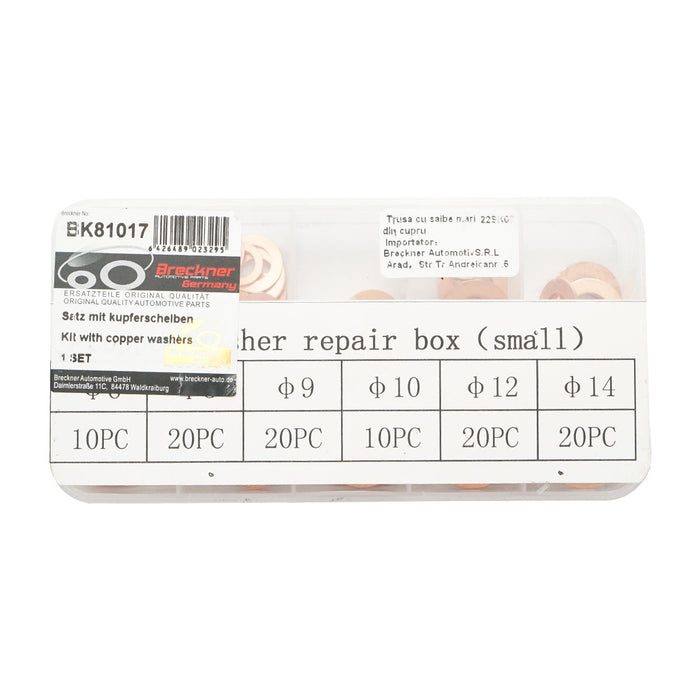 Set di rondelle di rame fi6 - fi14 100 pezzi