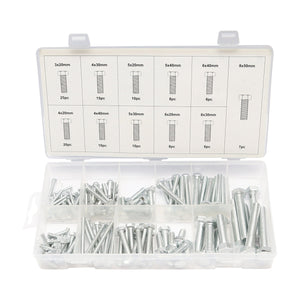 Set di viti metriche con testa esagonale, 125 pezzi.