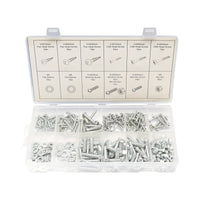 Set di viti per legno e lamiera, viti a croce, dadi e rondelle piatte, 347 pezzi