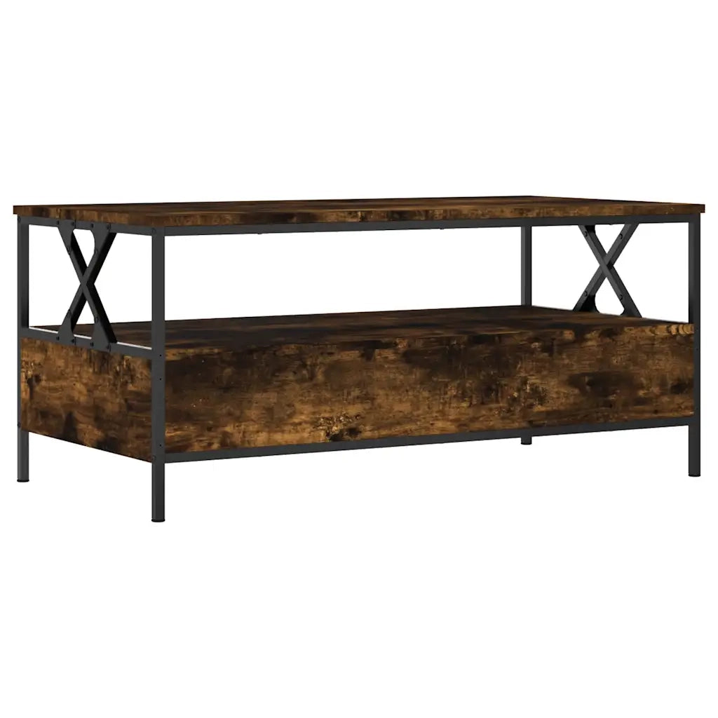 Tavolino da Salotto-Tavolino da soggiorno-Tavolo Rovere Fumo 100x51x45 cm Legno Multistrato 182743