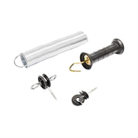 Set Maniglia per recinzioni elettriche Molla di Tensione estendibile 2 isolatori recinto elettrico Breckner Germany