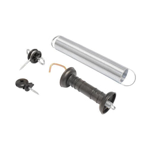 Set Maniglia per recinzioni elettriche Molla di Tensione estendibile e 2 isolatori recinto elettrico Breckner Germany