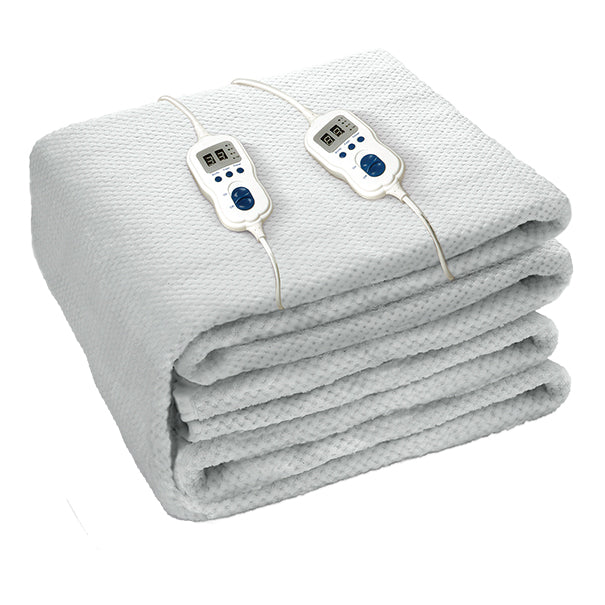 Batuffolo Coperta Elettrica Riscaldante Matrimoniale 160x160 cm con Pannello di Controllo Removibile 10 Livelli di Regolazione Superficie Vellutata