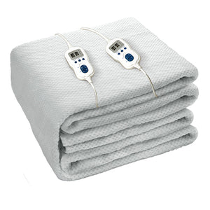 Batuffolo Coperta Elettrica Riscaldante Matrimoniale 160x160 cm con Pannello di Controllo Removibile 10 Livelli di Regolazione Superficie Vellutata