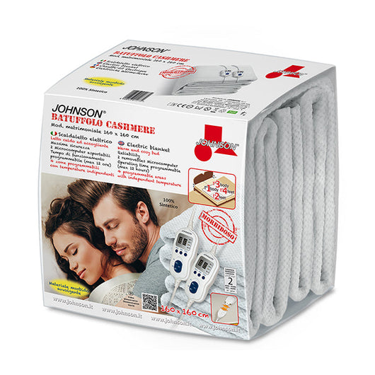 Batuffolo Coperta Elettrica Riscaldante Matrimoniale 160x160 cm con Pannello di Controllo Removibile 10 Livelli di Regolazione Superficie Vellutata