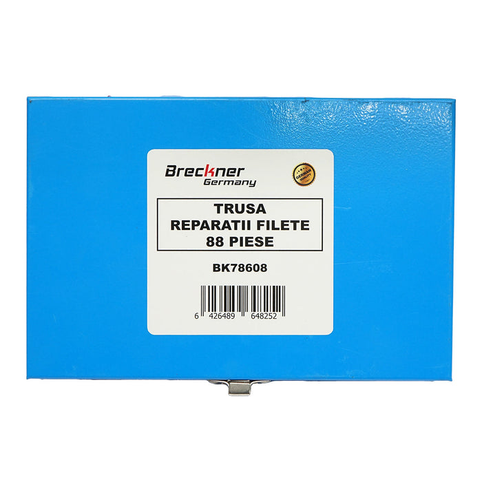 Set per la riparazione di filetti M6, M8, M10, 88 pezzi, Breckner Germany.