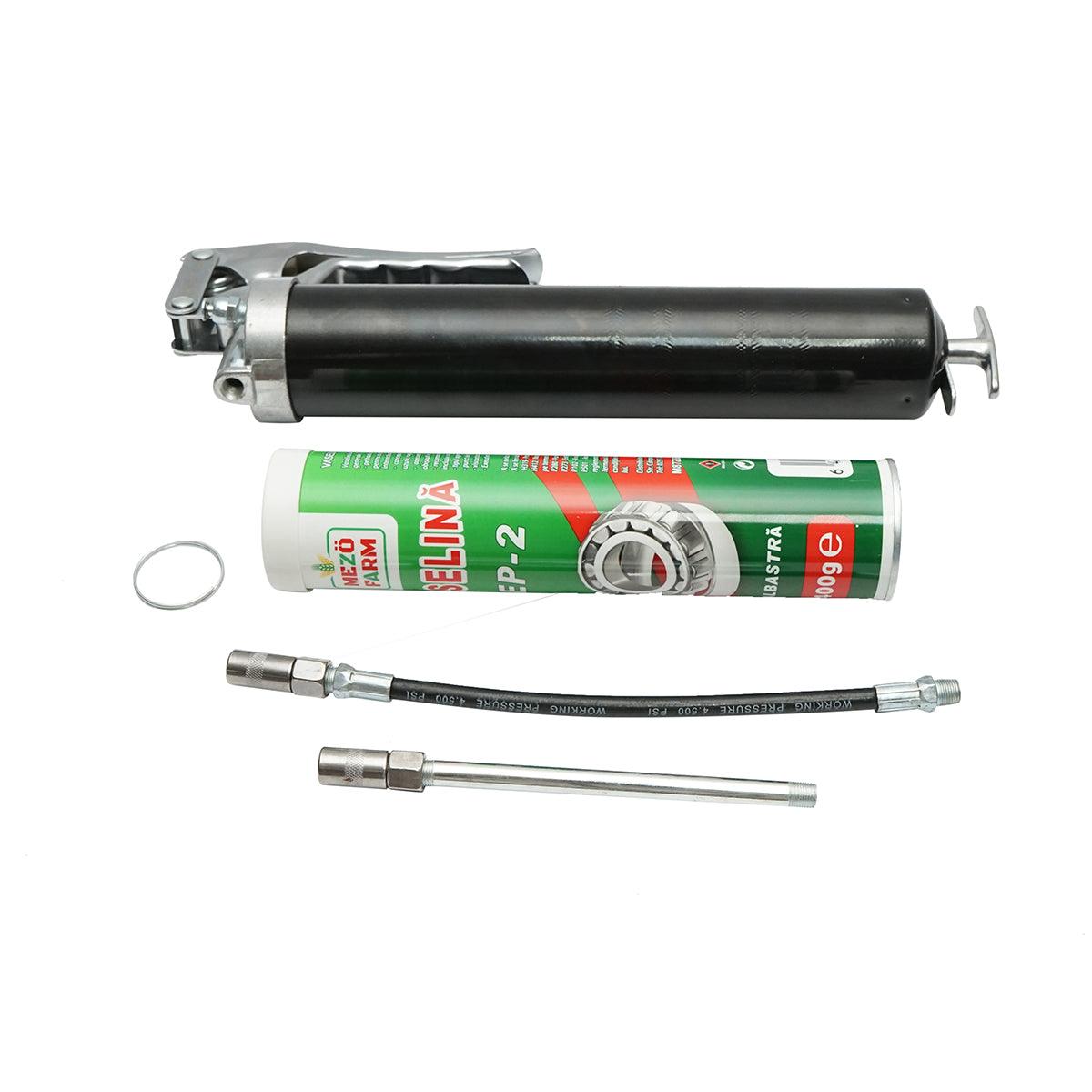 Set Pistola e Cartuccia, Ingrassatore Manuale Pistola per Grasso, Grasso Universale Pistola per ingrassare con manico + tubo di grasso