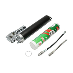 Set Pistola e Cartuccia, Ingrassatore Manuale Pistola per Grasso, Grasso Universale Pistola per ingrassare con manico + tubo di grasso
