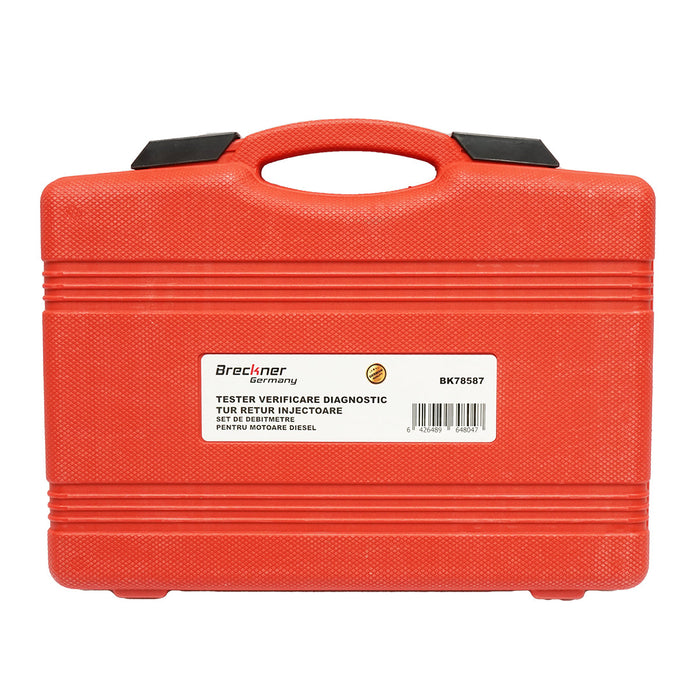 Set tester diagnostico andata e ritorno per iniettori common rail Bosch, Denso, Delphi, Siemens e set di misuratori di portata per motori diesel, Breckner Germany.