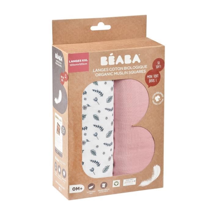 BEABA, Box 2 SLIPS 120cm - Rosa antico / Campagna floreale