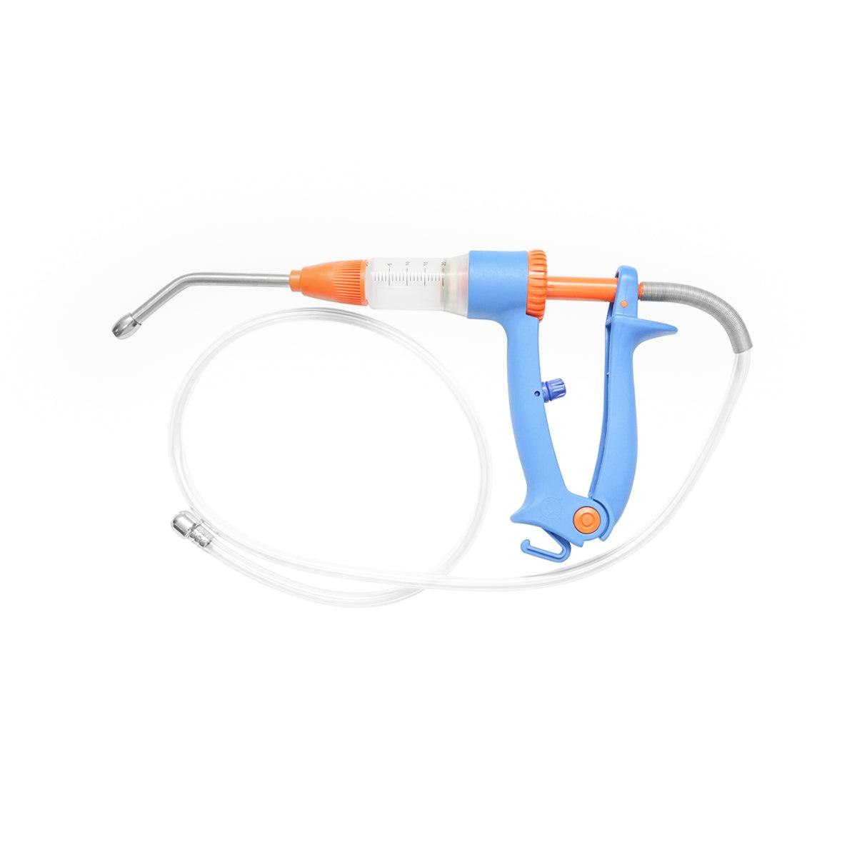 Siringa Continua Dosatore da 20 ml per Animali, Siringa Automatica per Sospensioni e Soluzioni Orali, Tubo da 1000 mm, Punta di Irrigazione da 100 mm, Plastica e Nylon