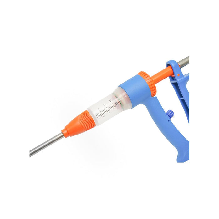 Siringa Continua Dosatore da 20 ml per Animali, Siringa Automatica per Sospensioni e Soluzioni Orali, Tubo da 1000 mm, Punta di Irrigazione da 100 mm, Plastica e Nylon