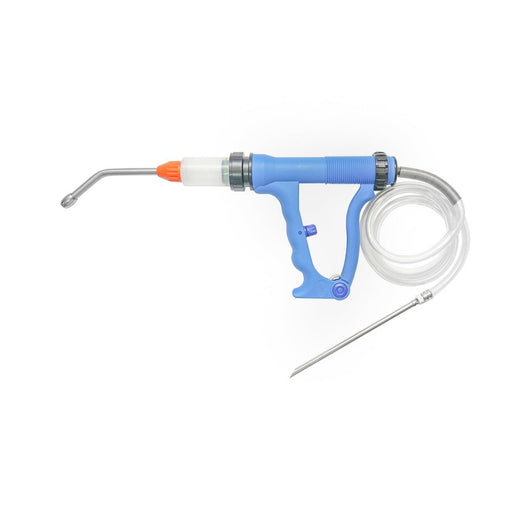 Siringa Continua Dosatore da 20 ml per Animali, Siringa Automatica, Tubo da 800 mm, Punta di Irrigazione da 100 mm, Plastica e Nylon