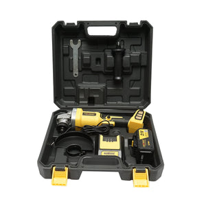 Smerigliatrice angolare con batteria al litio 21V/4Ah, motore brushless, 3 velocità, diametro disco 115mm Crownman