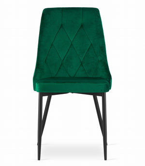 Sedia Valora IMOLA in velluto verde scuro, design moderno x4