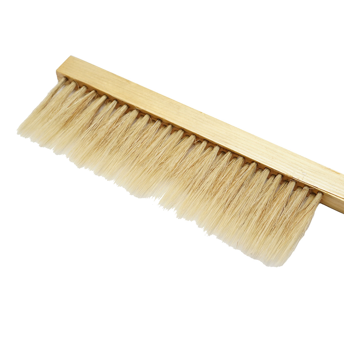 Spazzola apicola a doppia fila con setole di crine di cavallo e manico in legno (410x80 mm)