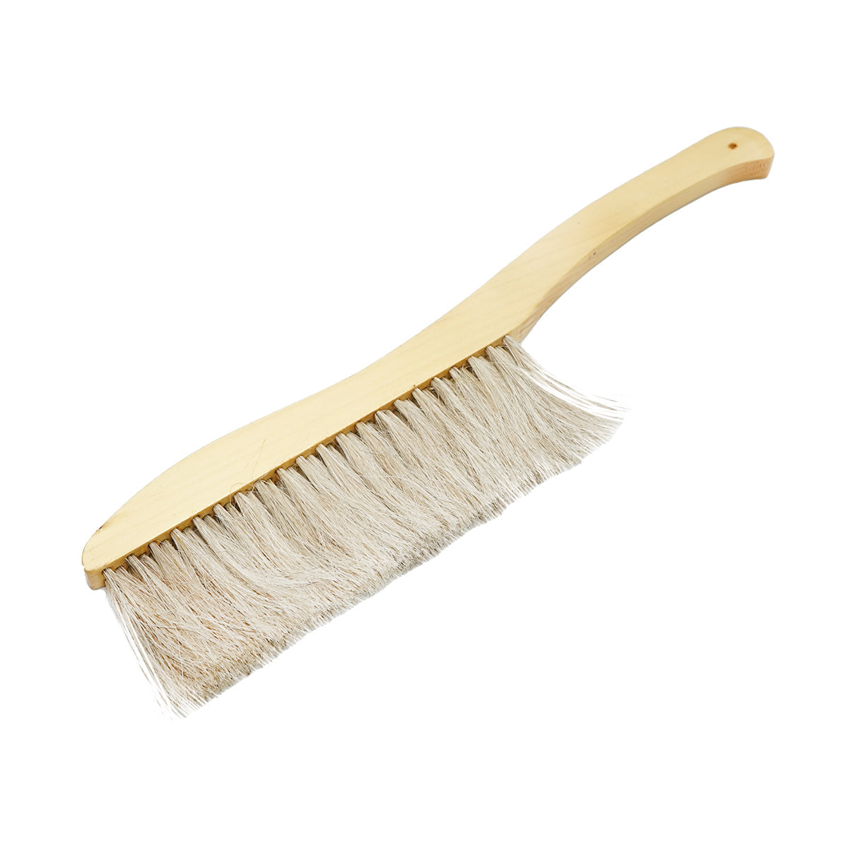 Spazzola apicola a tripla fila con setole di crine di cavallo, manico in legno e punta arrotondata (400x100x15 mm)