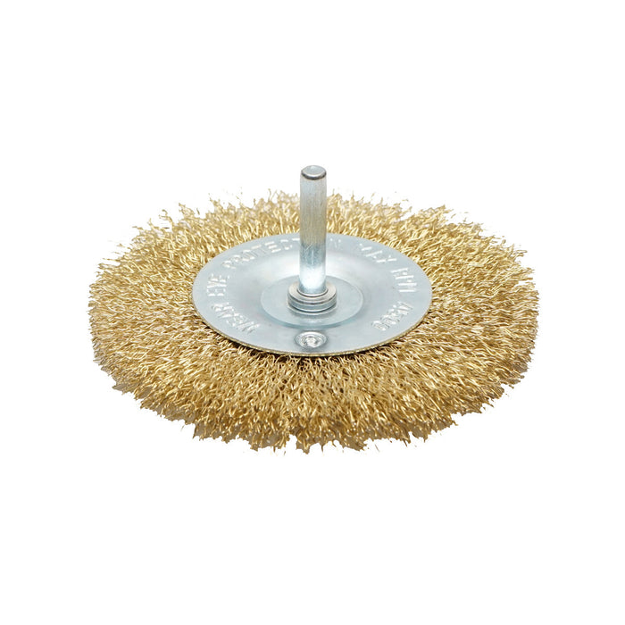 Spazzola circolare in filo metallico con attacco M14, 100 mm, 4500 giri/min, Breckner Germany.