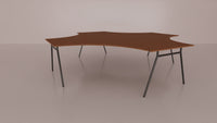 Bench per ufficio operativo con piani sagomati a 4 posti, con top in melaminico e struttura metallica cm. 360x364x75h