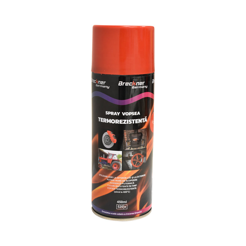 Spray vernice acrilica termoresistente fino a 400°C rosso 450ml Breckner Germany