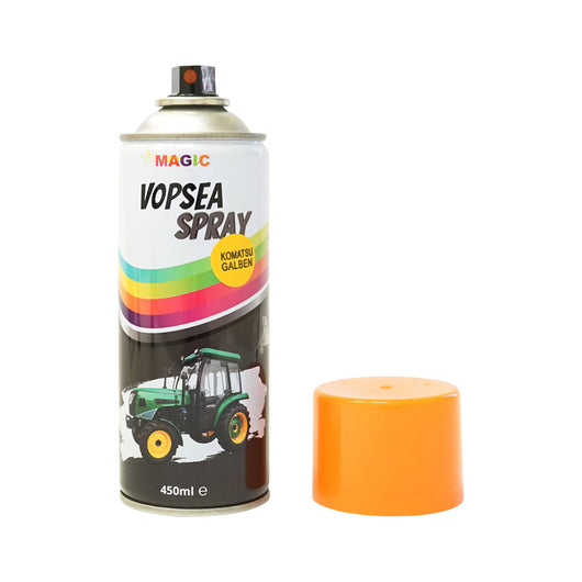 Spray vernice auto gialla tipo Komatsu professionale ad asciugatura rapida, 450 ml MAGIC