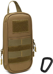 Etui per studenti, attrezzatura scolastica, etui, borsa tattica per scuola e ufficio, borsa espandibile (marrone)