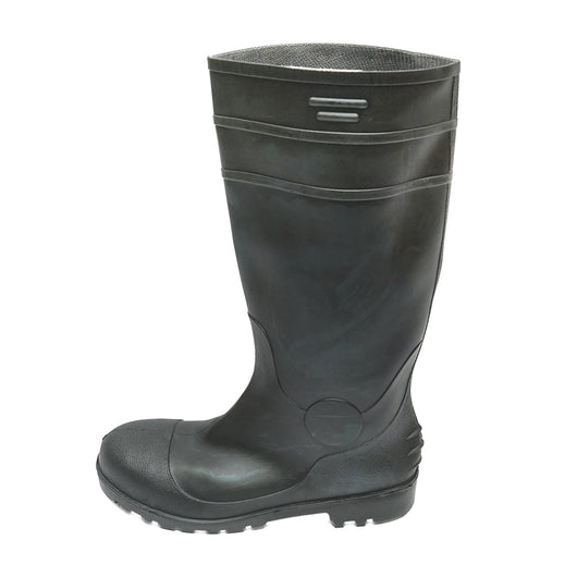 Stivali da lavoro in PVC verde con punta in acciaio, taglia 41, modello 005GB