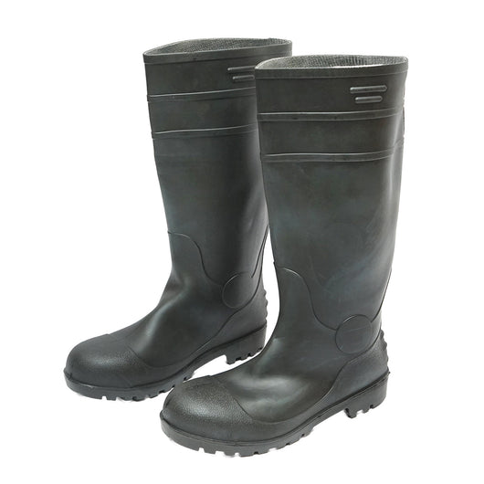 Stivali da lavoro in PVC verde con punta in acciaio, taglia 45, modello 005GB