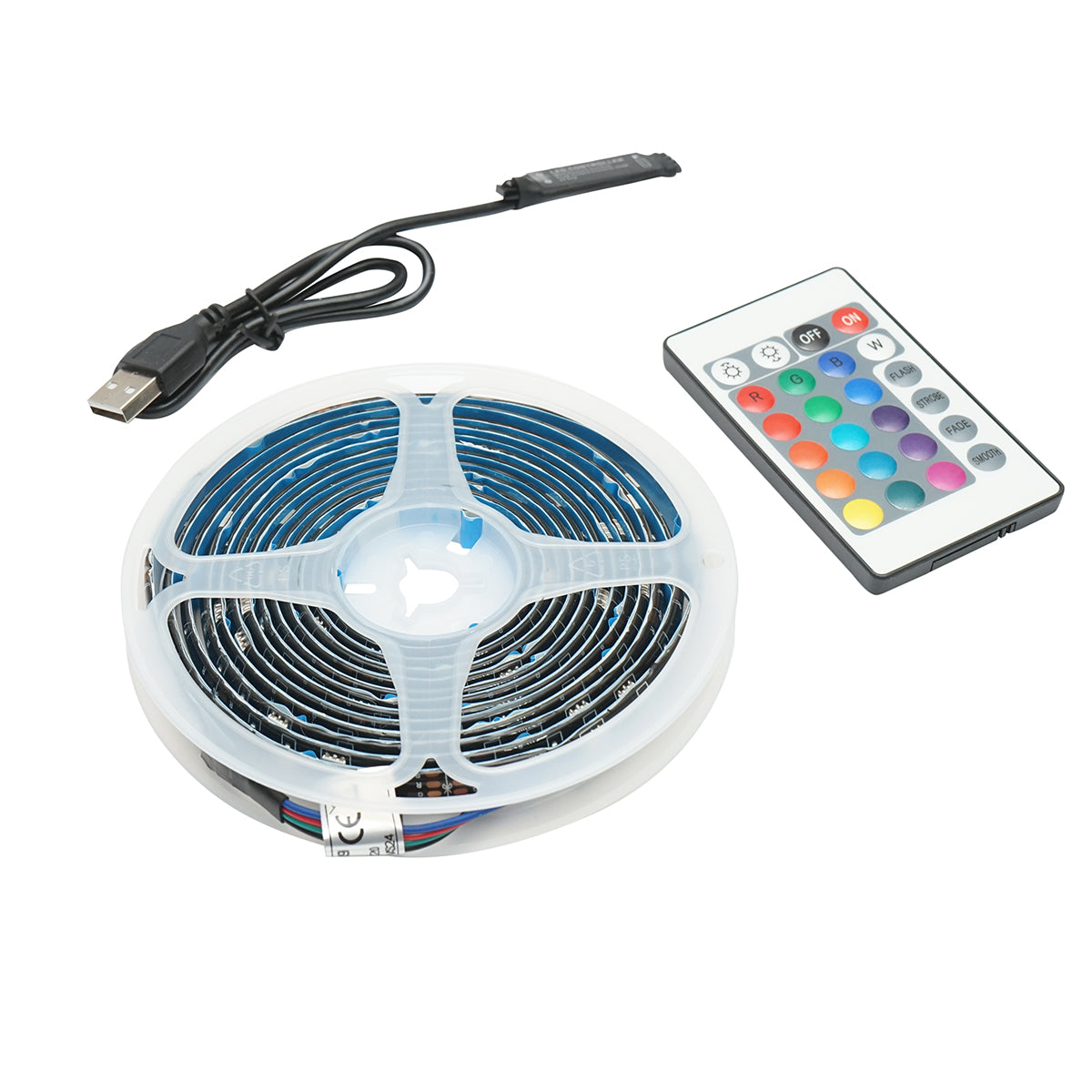 Striscia LED con telecomando 5V, 3m, controllo vocale RGB