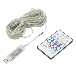Striscia LED intelligente 2W/m 5V con telecomando, controllo musicale, bluetooth, applicazione USB, 15m RGB+IC IP68