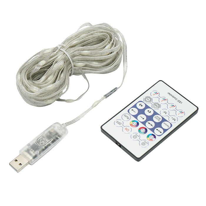Striscia LED intelligente 2W/m 5V con telecomando, controllo musicale, bluetooth, applicazione USB, 15m RGB+IC IP68