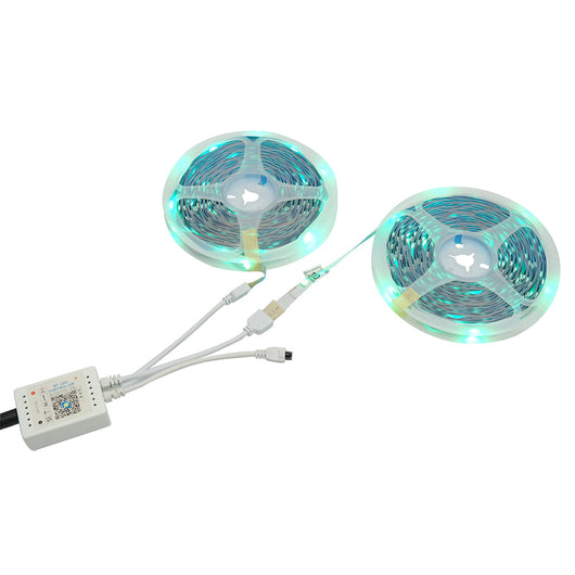 Striscia LED intelligente 2x15m, 24V con telecomando, controllo vocale, bluetooth, applicazione USB, 30m RGB IP20
