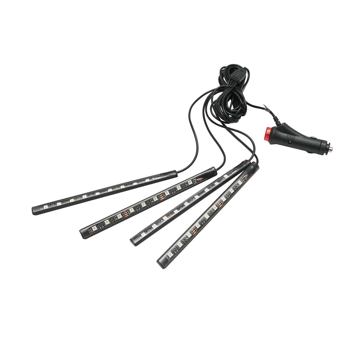 Striscia luminosa ambientale LED per auto 12V, 9W con telecomando, controllo musicale 4x22cm RGB