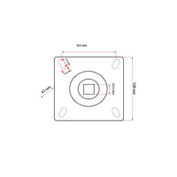 Supporto con cuscinetto ST491 quadrato=32,5 mm.
